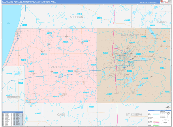 Kalamazoo-Portage Metro Area Map Book Color Cast Style